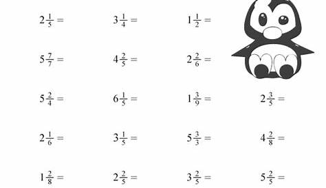 mixed to improper fractions worksheet