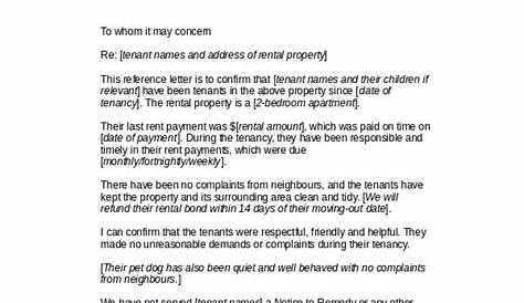 tenant reference letter sample from employer