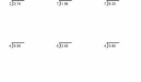 decimal division worksheet grade 7