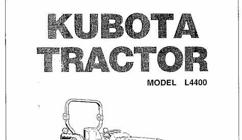 Kubota L4400 Operation manual PDF Download - Service manual Repair