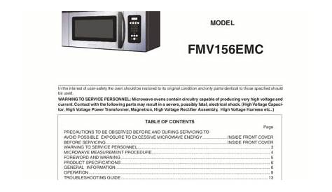 frigidaire gallery microwave user manual