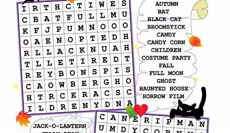 Happy Halloween Word Search Puzzle | Free Printable Puzzle Games