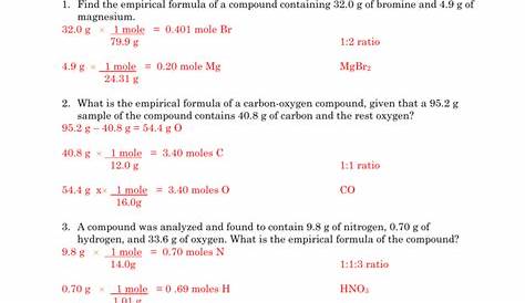 Chemistry Unit 4 Worksheet 2 Answers — db-excel.com