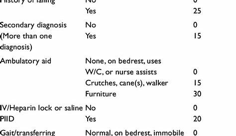 Morse Fall Scale score | Download Table