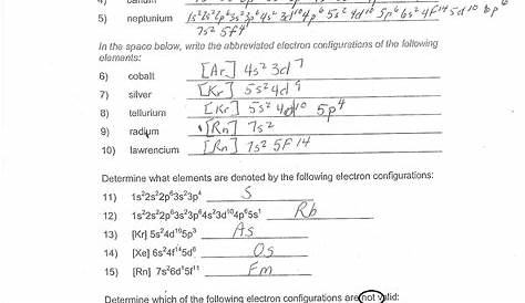 electron configuration orbital notation worksheet
