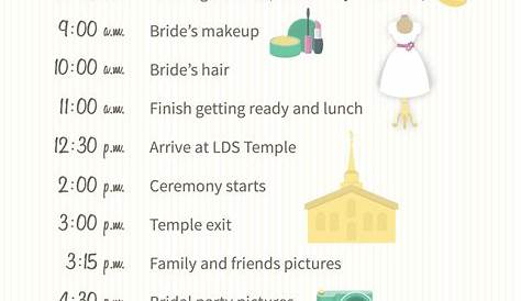 wedding day timeline worksheet