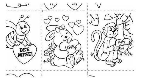 Valentine's Day Pictures to Color | 12 Valentines Cards Coloring Pages