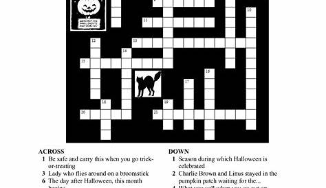 halloween crosswords printable