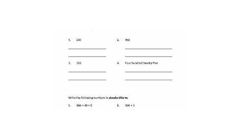 standard form expanded form word form worksheets