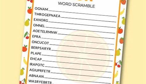 fruit scramble worksheet