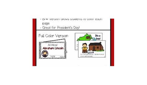 Abraham Lincoln Printable Reader for Kindergarten and First Grade