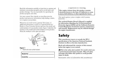 Toro CCR 2450 GTS Snowthrower Operator's Manual | Manualzz
