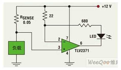 Simplified load current strength indicator circuit diagram - Measuring