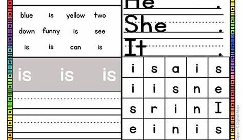 sight word printable activities
