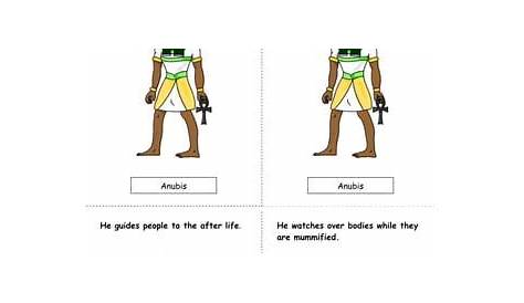 Gods of the ancient egyptians worksheet