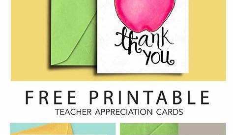 Free Printable teacher appreciation cards - Smiling Colors