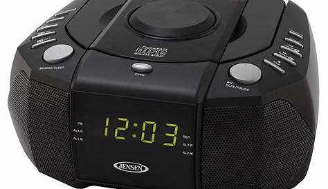 Jensen Compact Dual Alarm Clock Radio with Top_Loading CD Player