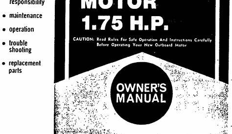 Craftsman 298586180 1112586L User Manual OUTBOARD MOTOR Manuals And Guides