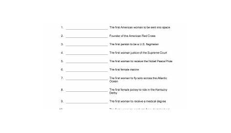 women's history month worksheets