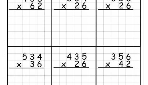 multiplication two digit by one digit worksheets