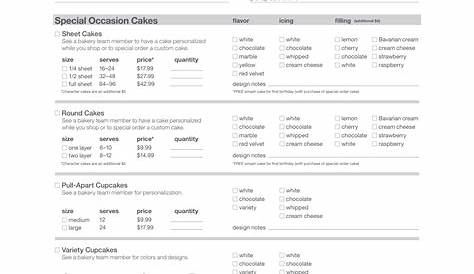 template free home bakery order form pdf