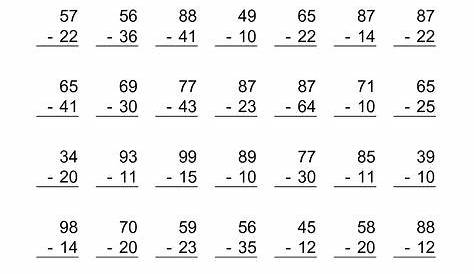 math worksheet subtraction with borrowing