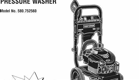 Craftsman 580752560 User Manual PRESSURE WASHER Manuals And Guides L0912347