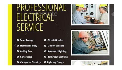 Electrician Flyer | Brochure template, Brochure design template