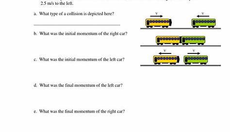momentum and collisions worksheet
