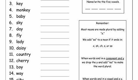 Irregular Plural Noun Worksheets