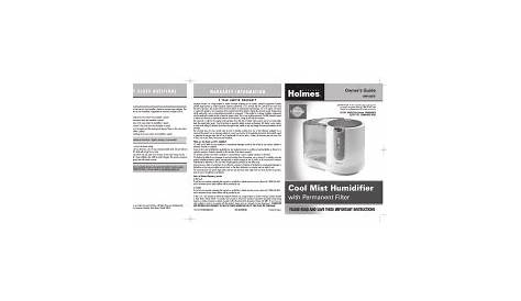 Holmes HM1865 Cool Mist Humidifier Owner Manual | Manualzz