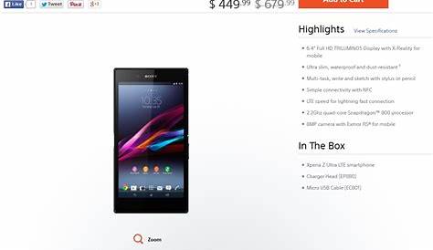 Sony Xperia Z Ultra LTE Drops to $449.99 (€324) SIM-Free in the US