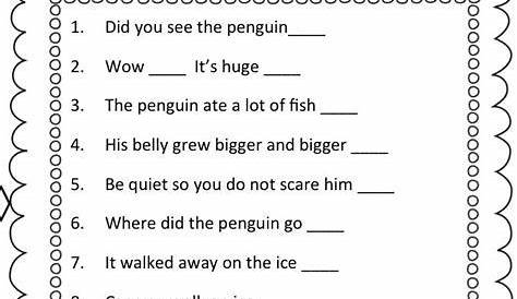 punctuation worksheets for grade 3