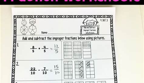 4th Grade Fraction Worksheets | 4th grade fractions, Fractions