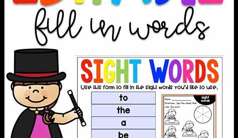 Editable Sight Word Worksheets · Kayse Morris