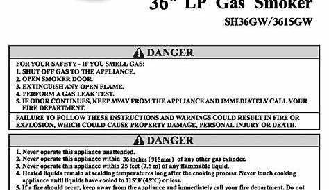 Smoke Hollow 3615gw Owner's manual | Manualzz