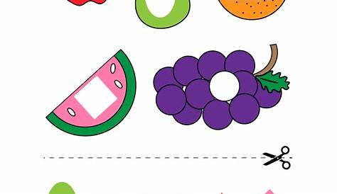 Cut and paste the fruit shapes Worksheet - Twisty Noodle