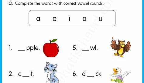 short vowel sound worksheets
