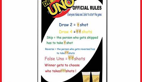 Printable Free Printable Drunk Uno Rules Pdf - Printable Templates