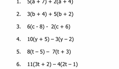 simplifying expressions algebra 1 worksheet