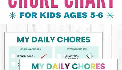 chore chart for 5 year old