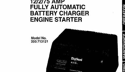 DieHard 200.713121 Battery Charger Owner's manual PDF View/Download