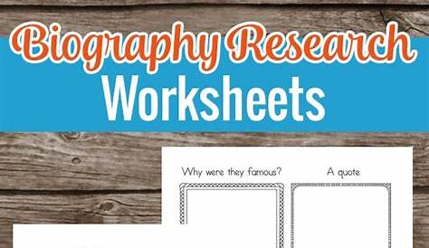 Biography Research Worksheets