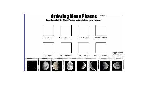 moon phases 3rd grade worksheet