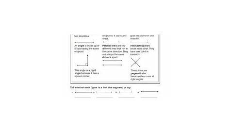 lines line segments and rays worksheet
