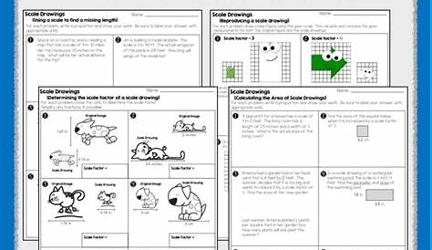 scale drawings worksheets 7th grade