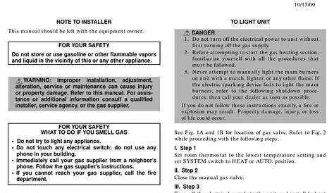bryant 580f gas heater user manual