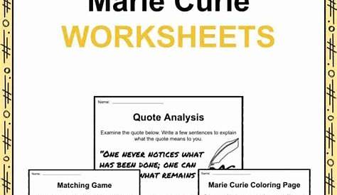 Marie Curie Facts, Worksheets, Childhood & Life For Kids