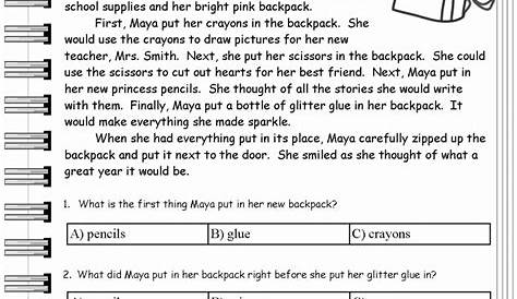 main idea worksheet third grade