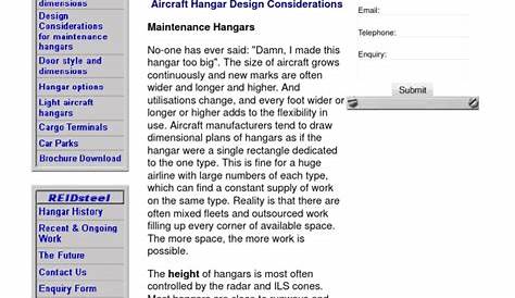 Aircraft Hangar Design - Blueprints - Dimensions | PDF | Door | Hangar